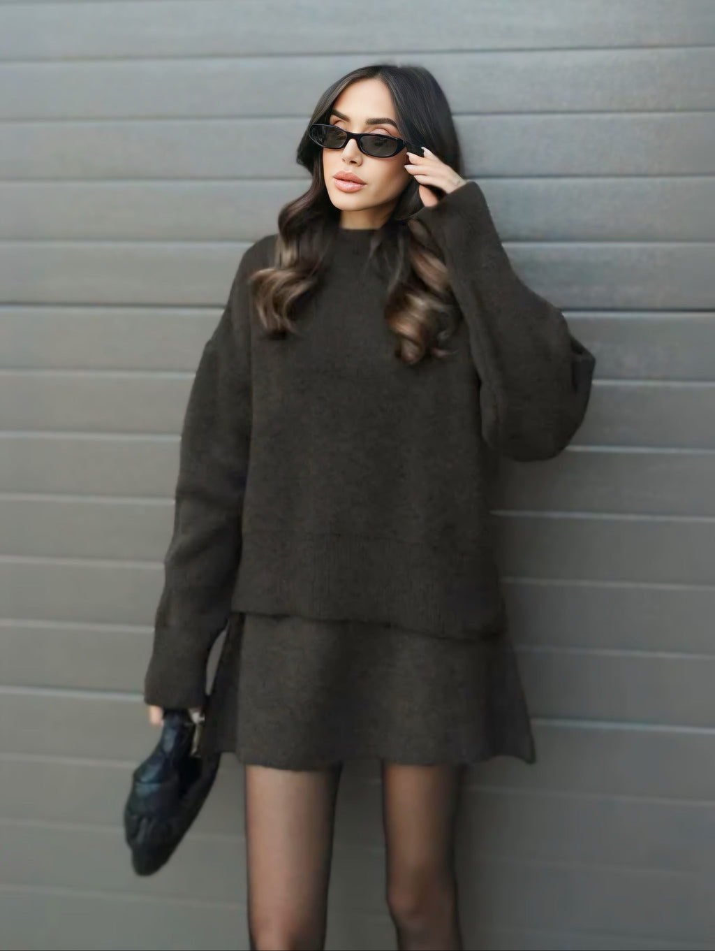 VALENTINA | CONJUNTO DE PUNTO Y FALDA MIDI