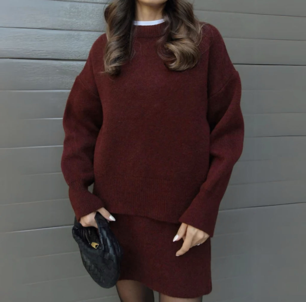 VALENTINA | CONJUNTO DE PUNTO Y FALDA MIDI