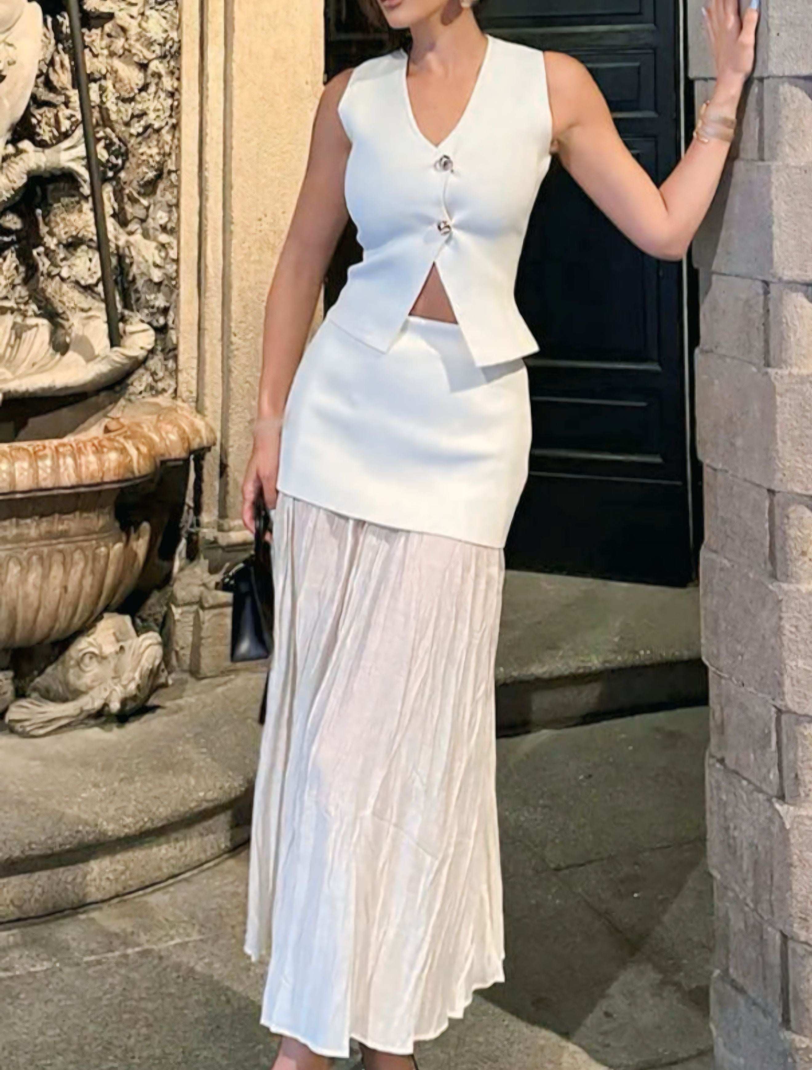 HAILEY | CONJUNTO CHALECO Y FALDA MAXI