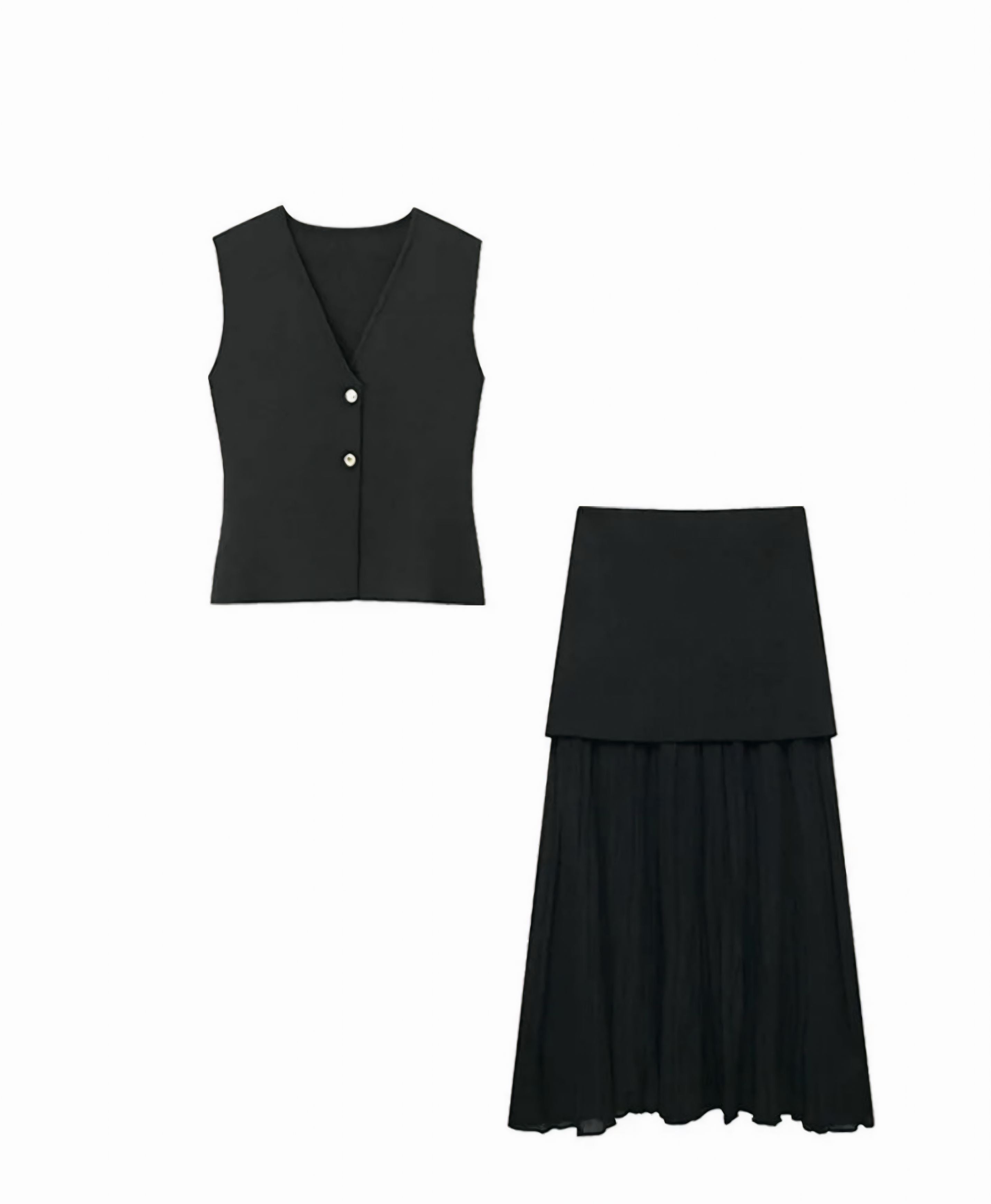 HAILEY | CONJUNTO CHALECO Y FALDA MAXI