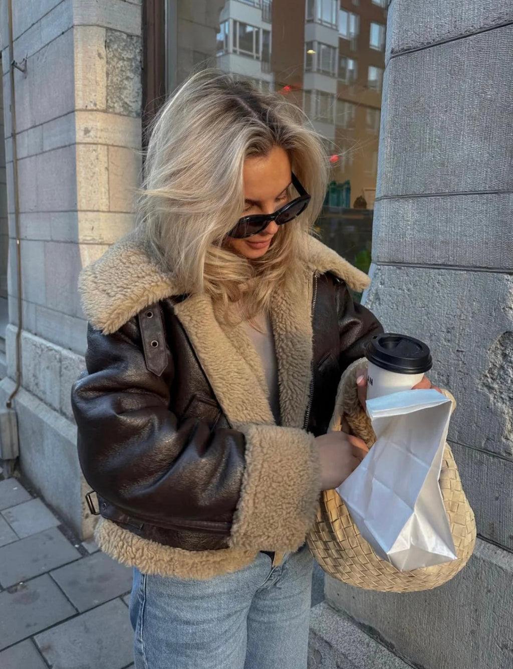 BROOKLYN | CHAQUETA AVIADOR DE PIEL SINTÉTICA