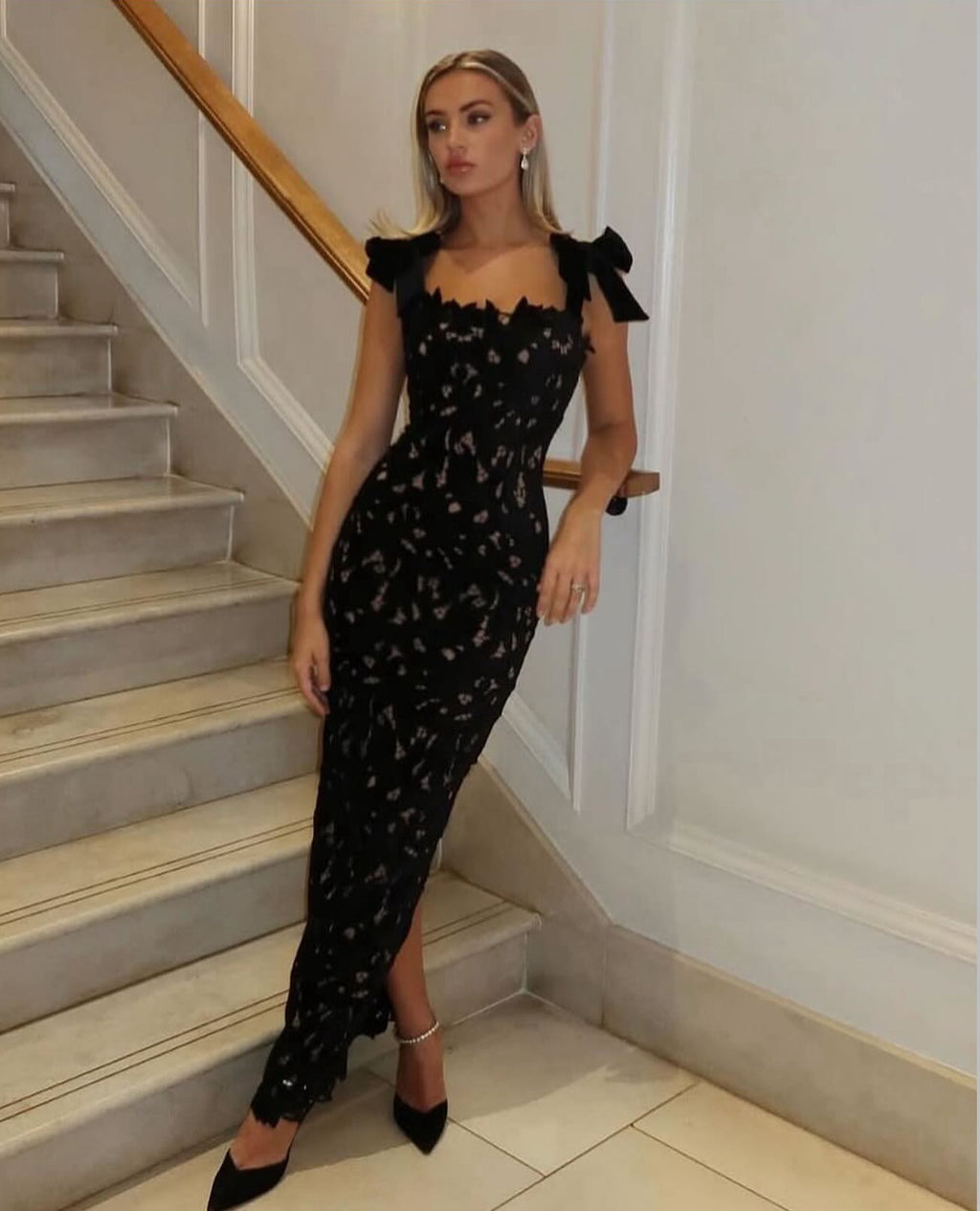 MEGAN FOX | VESTIDO MAXI DE NOCHE DE TIRANTE