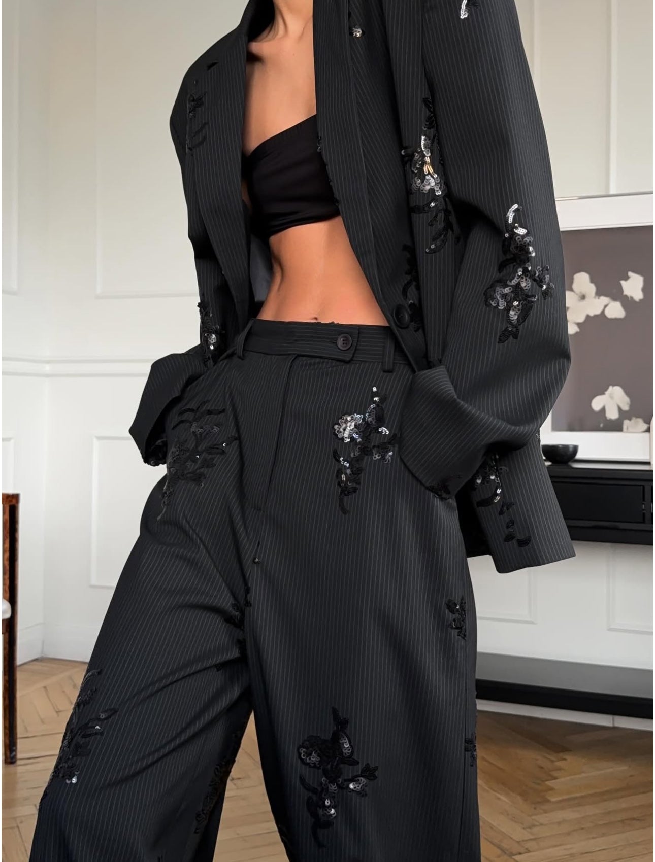 TIFFANY | Conjunto de Blazer y Pantalón con Lentejuelas - Elegancia Sofisticada