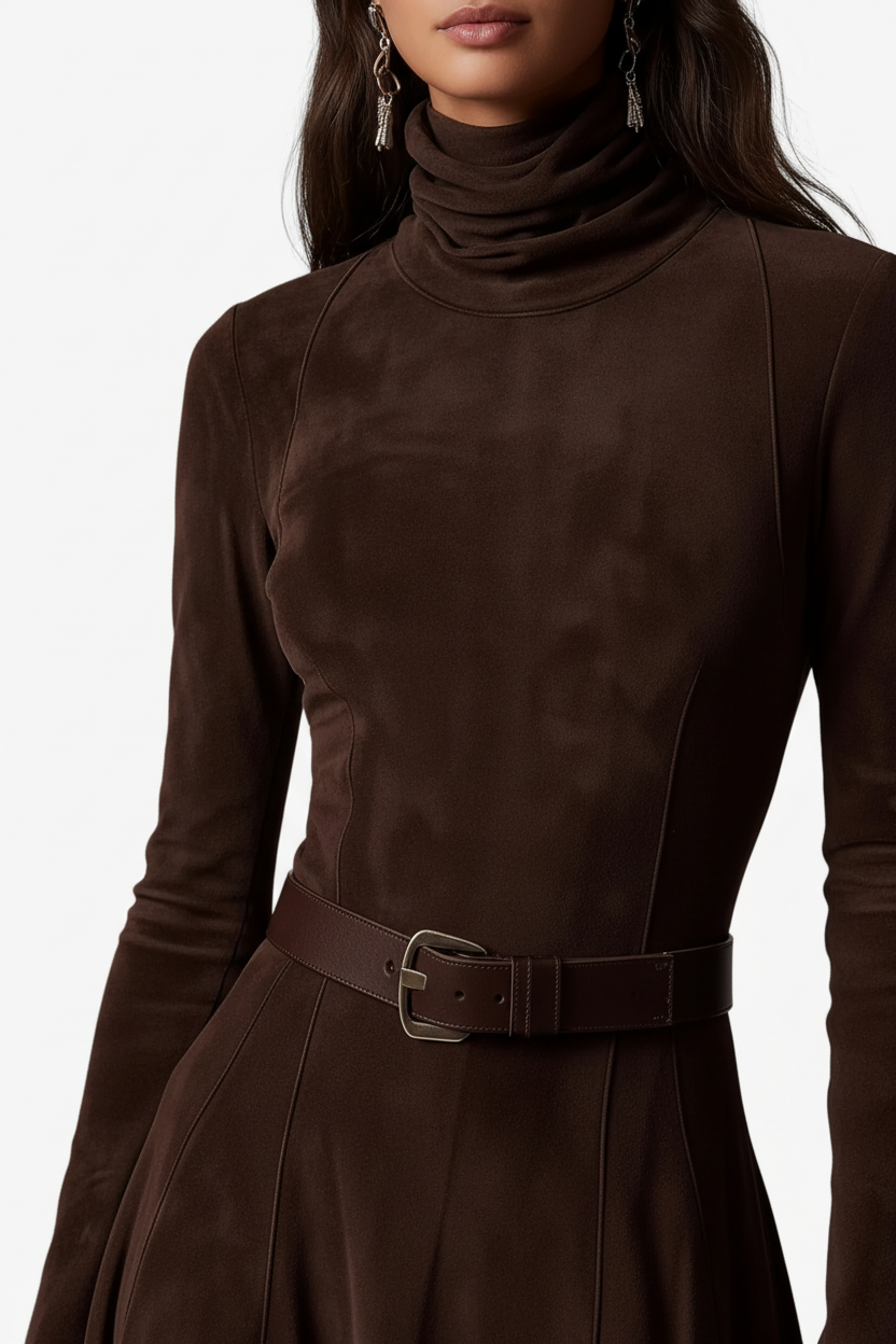 Detalle vestido marrón