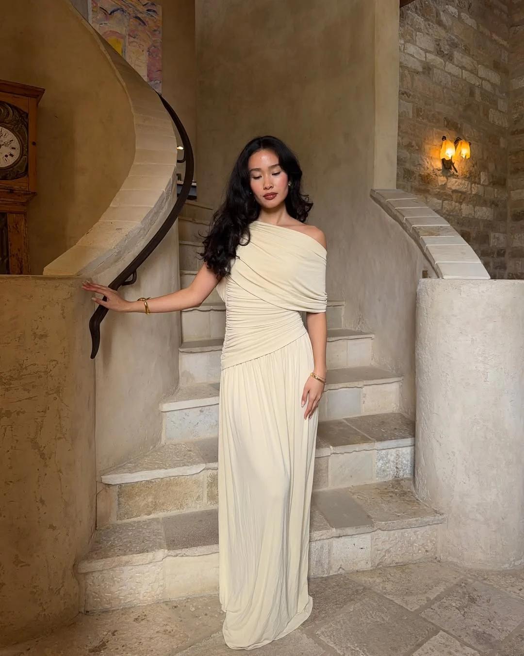 Kayla | Vestido Maxi Bodycon Fruncido Transparente para Mujer