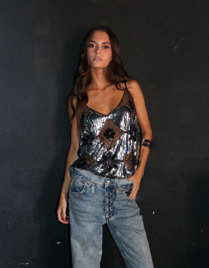 Klara | Top de Lentejuelas y Brillos