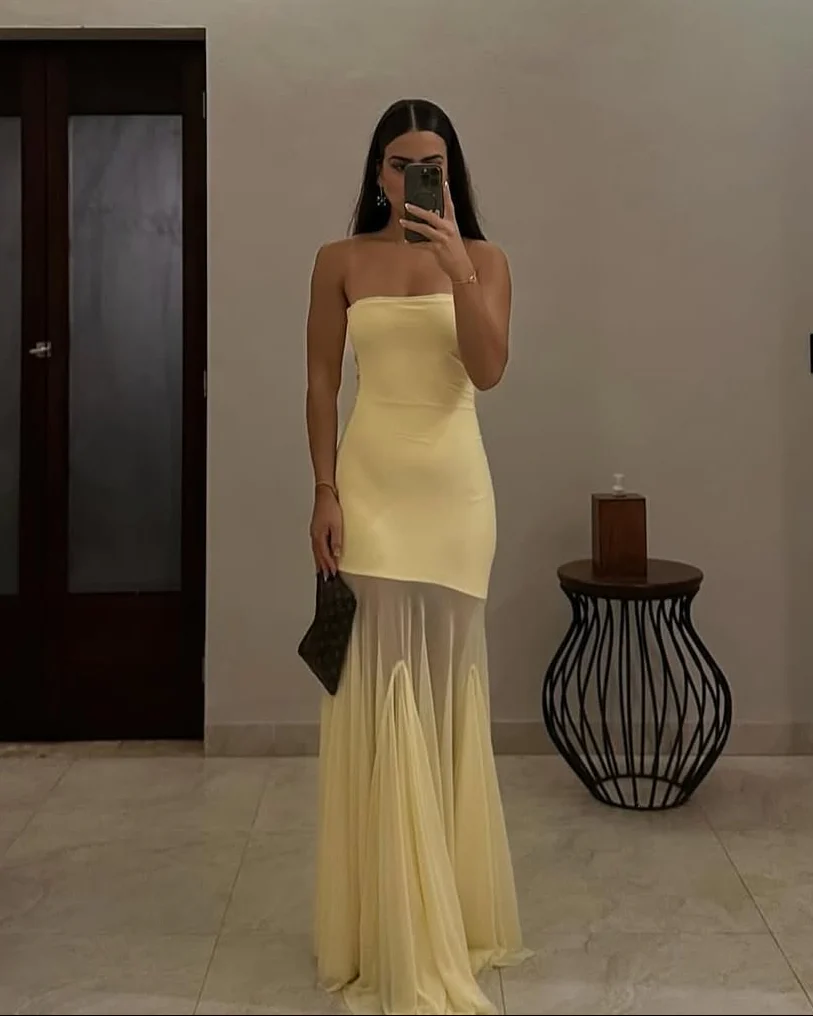 Melody | Vestido Maxi con Falda de Malla