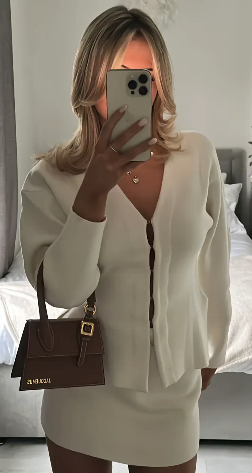 Melisa | Conjunto de Dos Piezas de Punto Acanalado para Mujer