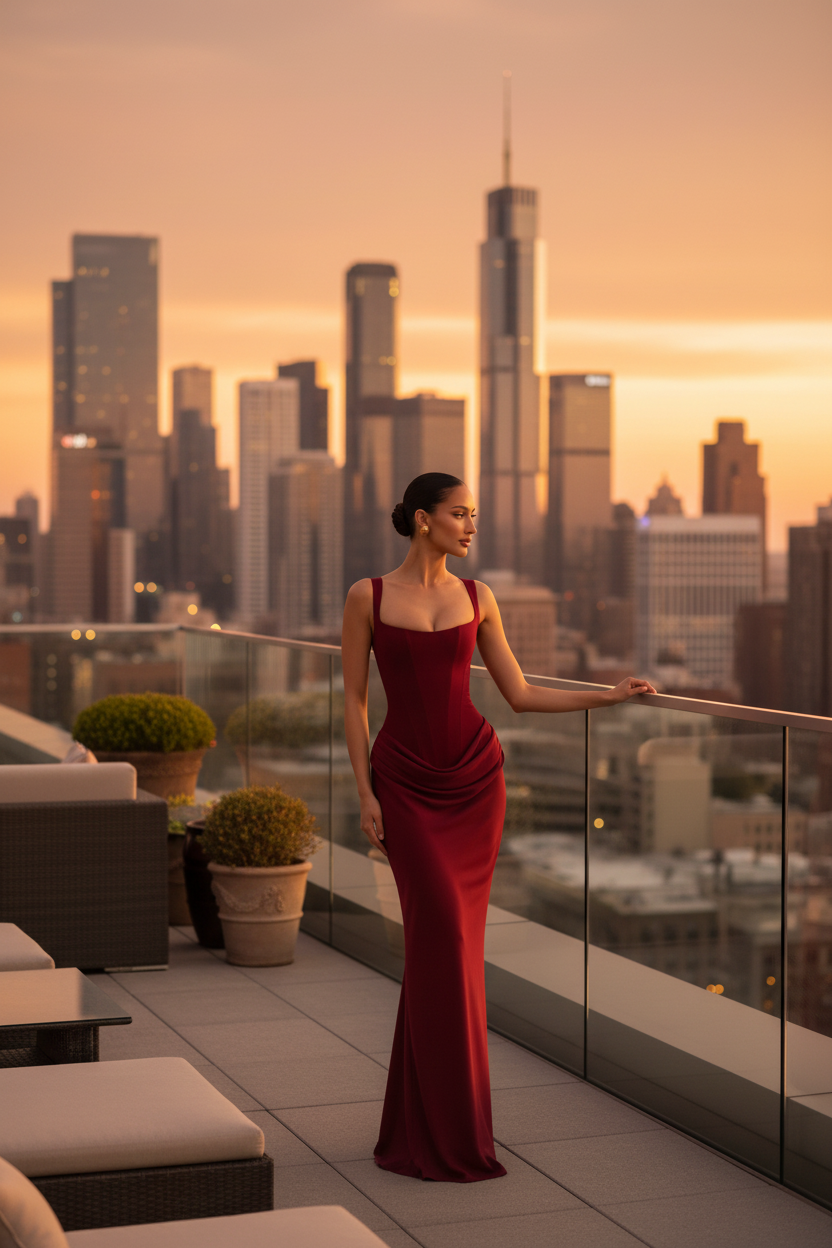Lifestyle rooftop sunset