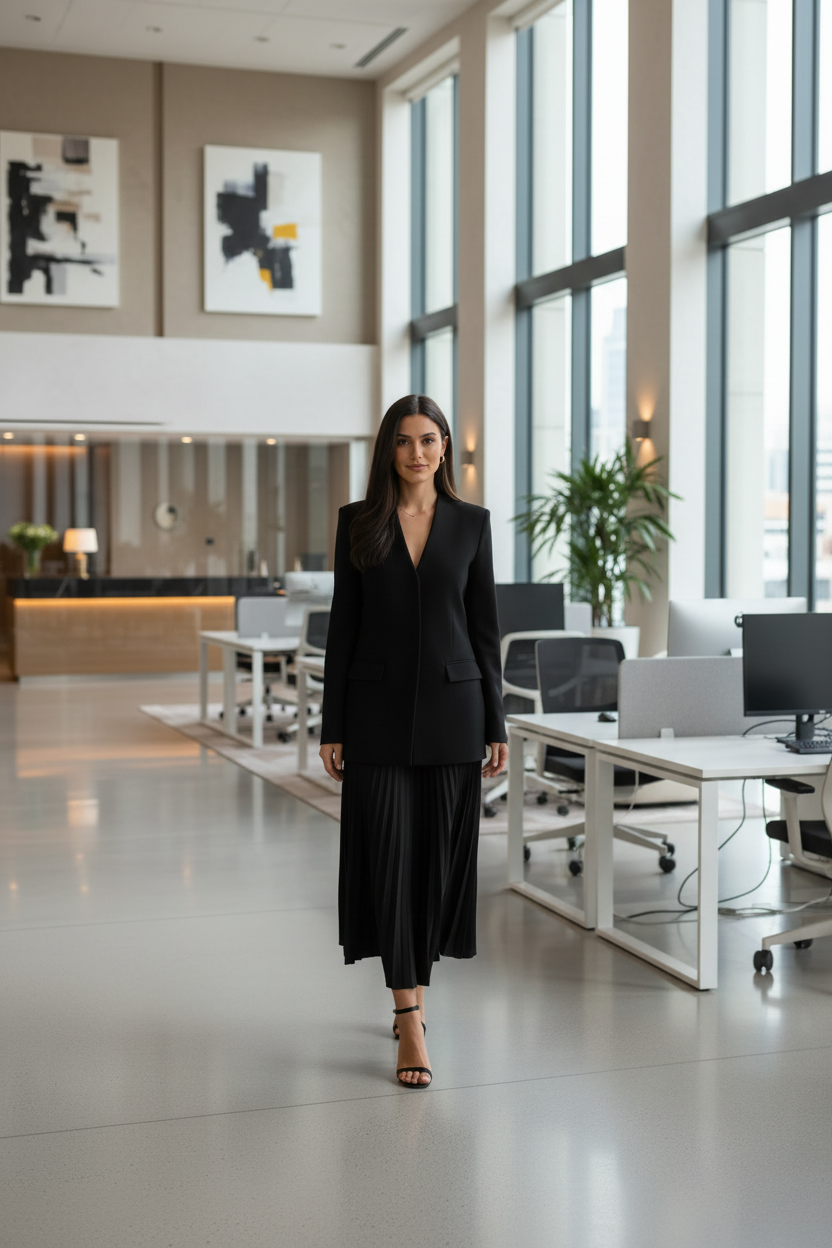 Modelo en espacio de oficina moderno