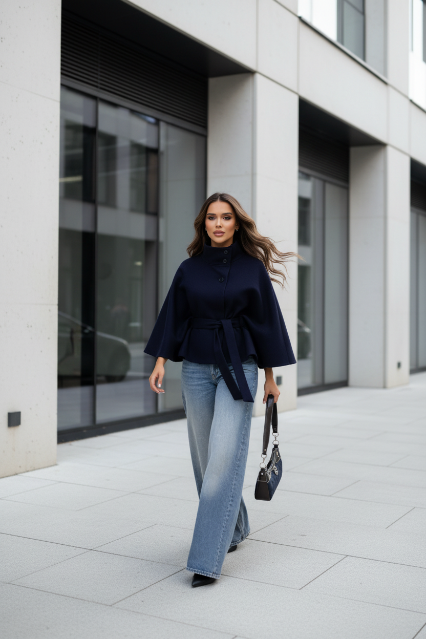 Poncho Coat Azul - Stories Ad