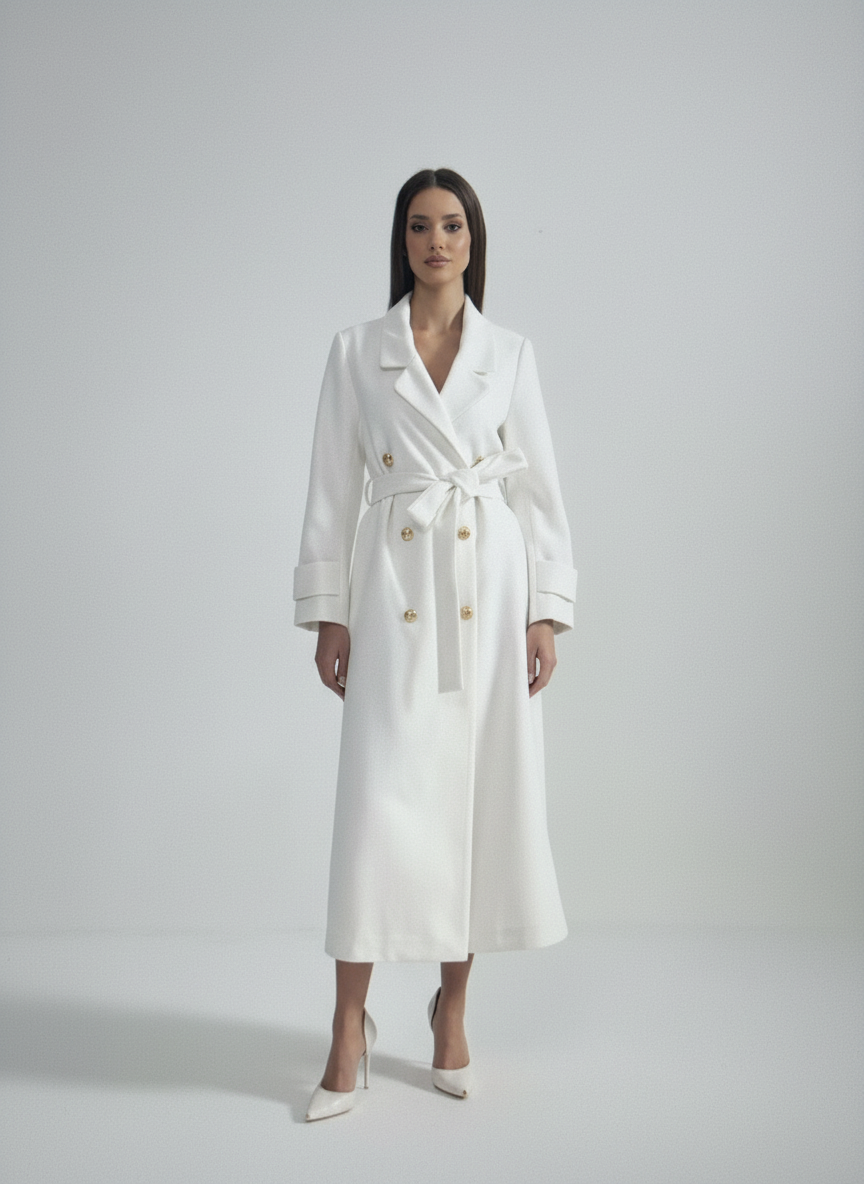 Principal gancho trench blanca