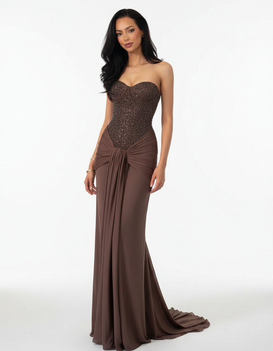 Vestido marrón - Estudio 2