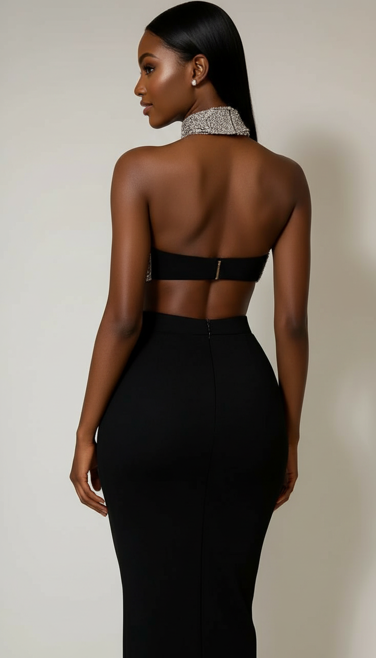 Vestido negro cristales - Estudio 2