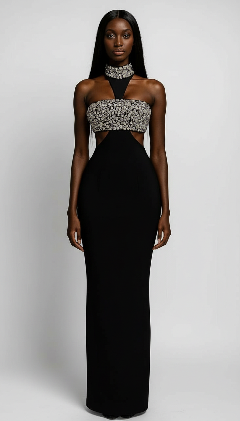 Vestido negro cristales - Estudio 3