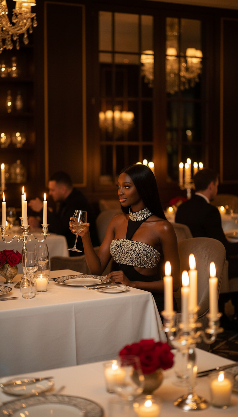 Vestido negro - Lifestyle restaurante