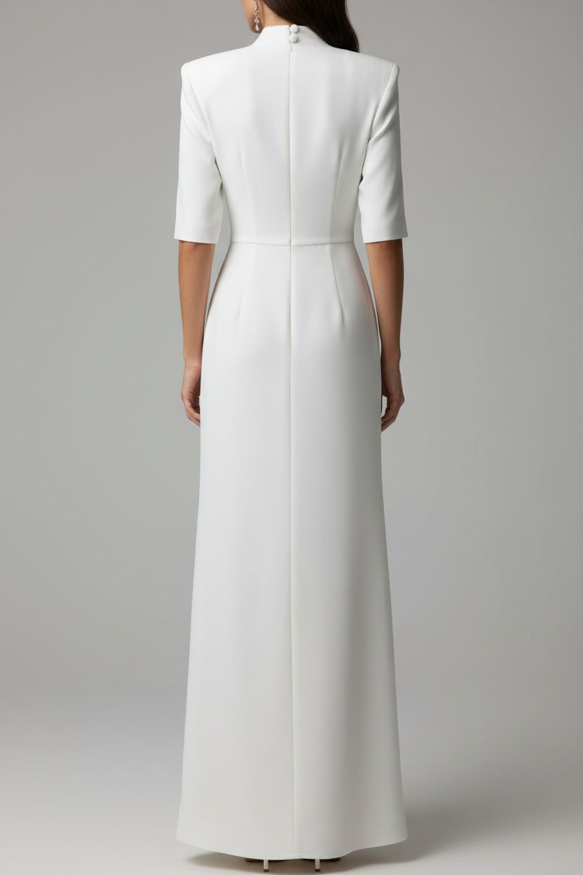 Vista trasera vestido blanco